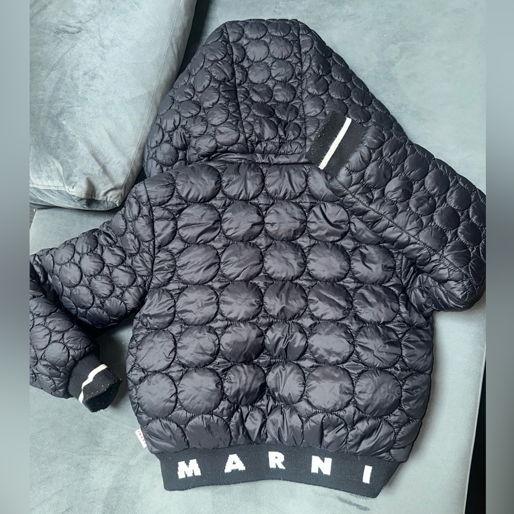 Marni kids black nylon quilted jacket